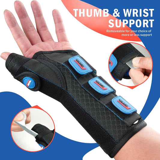 Carpal Tunnel Wrist Brace Night Support, Thumb Spica Splint Right Hand for De Quervains Tenosynovitis