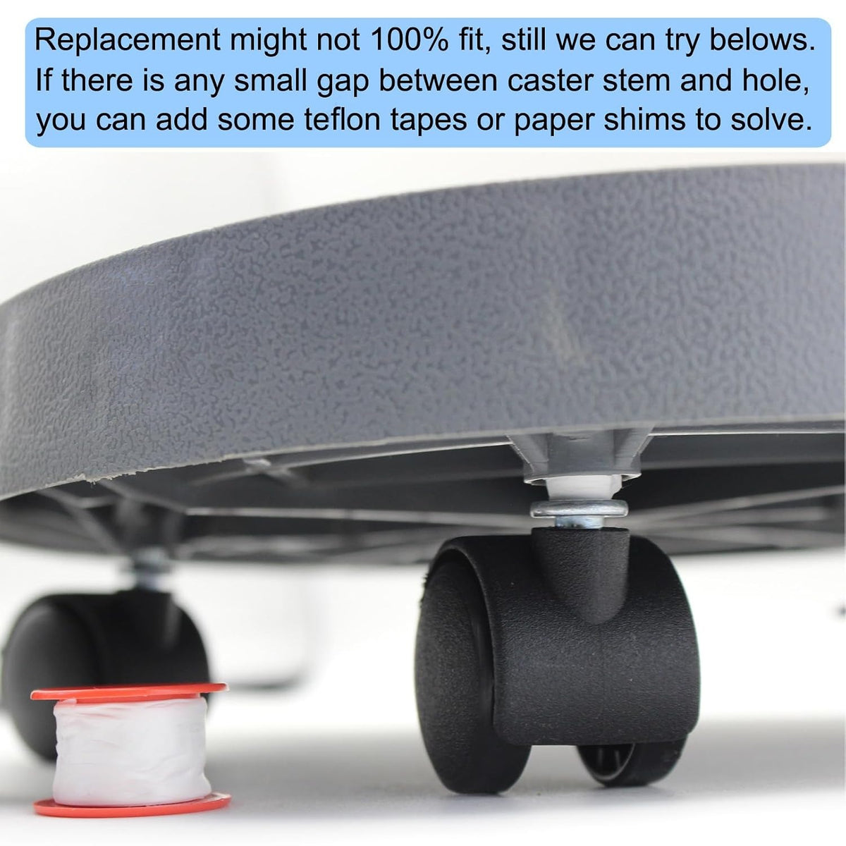 Swivel Caster Wheels 4 Pack 1.5 Inch Locking Casters with 6.25mm Diameter Straight-line Stem