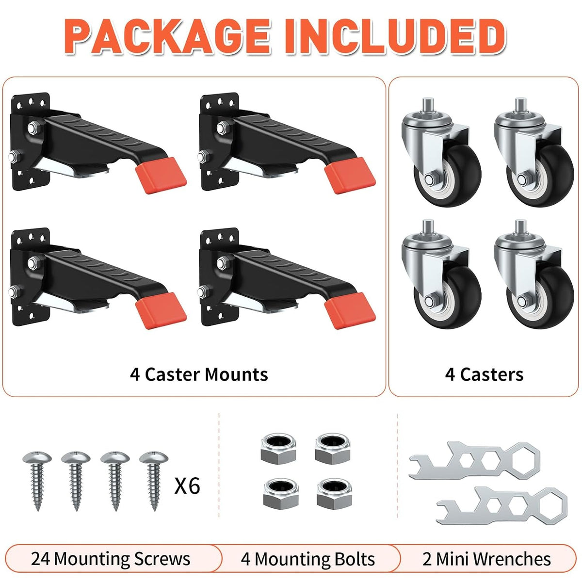 Workbench Casters kit 660 Lbs - Retractable Casters Heavy Duty Bench Caster Wheels Designed