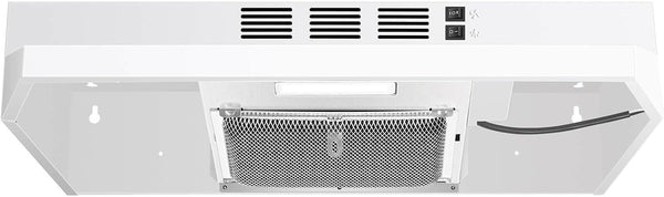 30 inch Range Hood Ducted/Ductless Convertible Stainless Steel Range Hood Under Cabinet with Rocker Button Control,Vent Hood with LED Light,2 Speed Exhaust Fan,Under Cabinet Hood,Silver