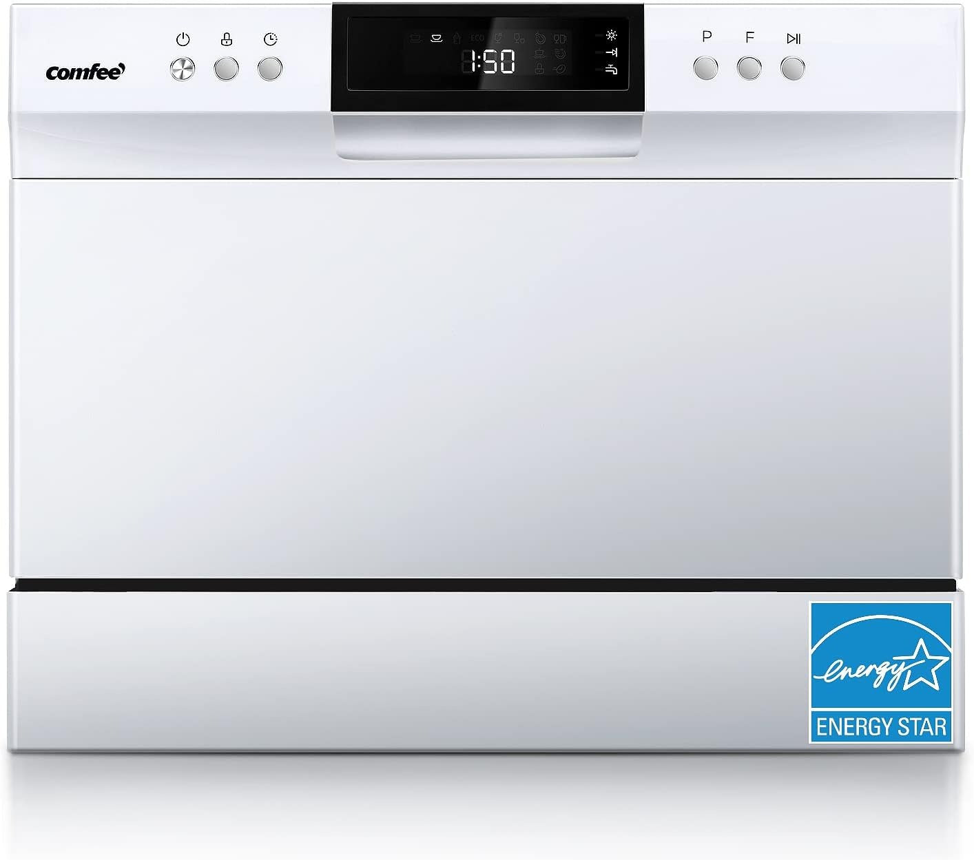 Countertop Dishwasher, Energy Star Portable Dishwasher, 6 Place Settings & 8 Washing Programs, Speed