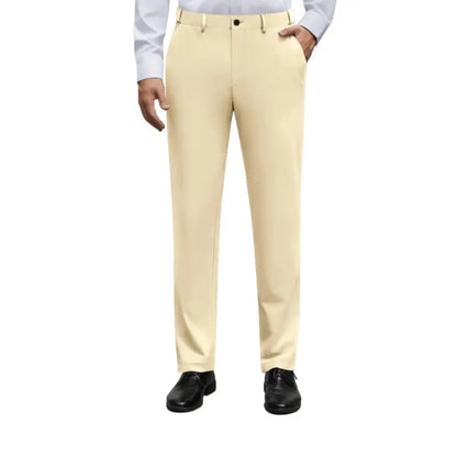 Alimens&Gentle Men's Stretch Dress Pants No Iron Golf Pants Expandable Waist Flat Front Business Casual Formal Pants