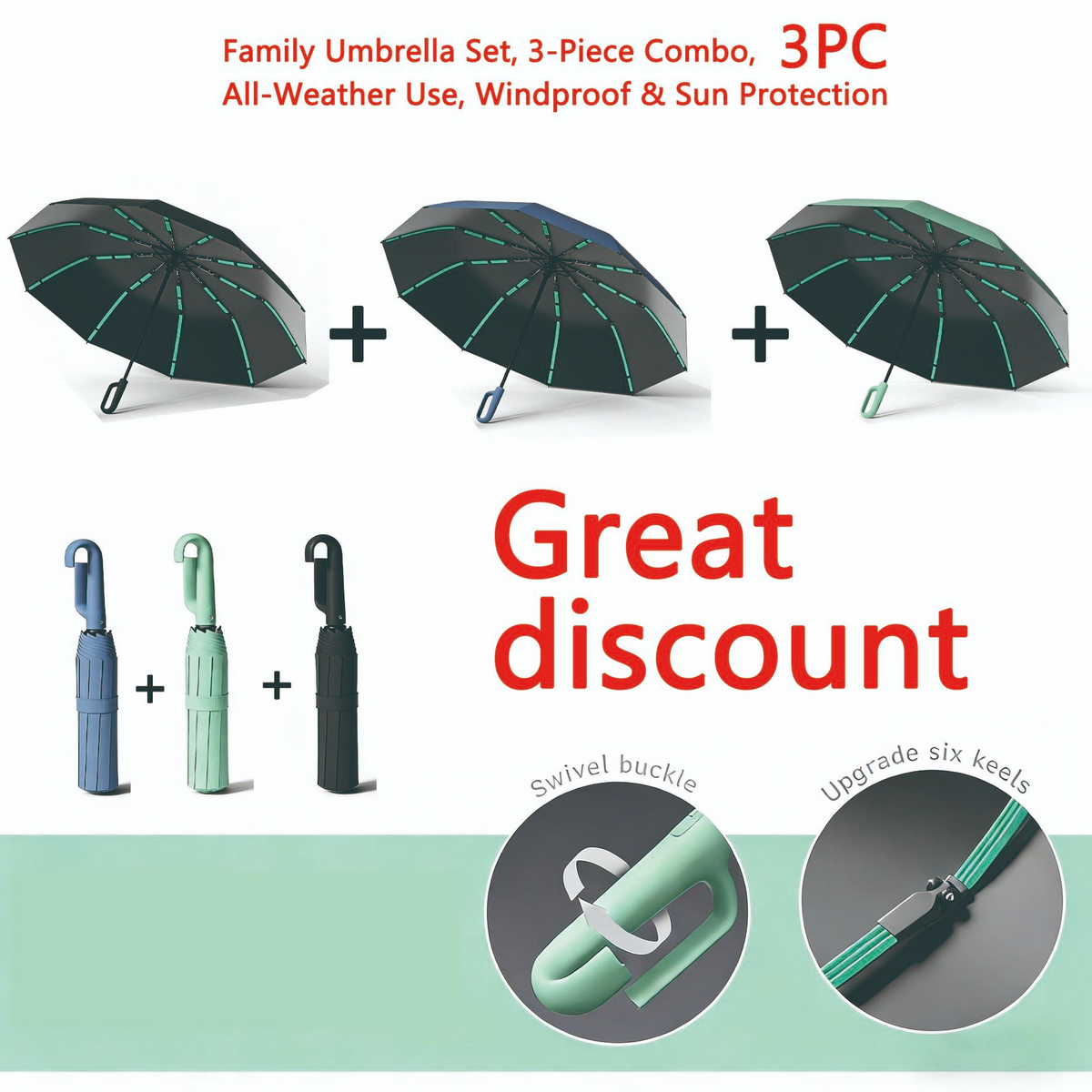 Automatic Folding Umbrella – Windproof & Waterproof | Compact Travel Umbrella for Men & Women