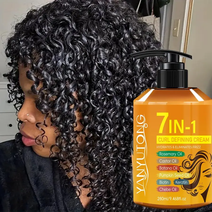 7-in-1 Hair Curling Cream with Argan Oil, Castor Oil & Rosemary