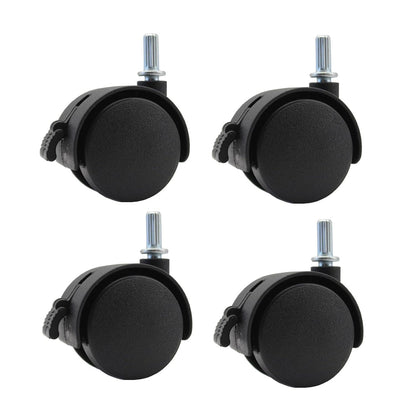 Swivel Caster Wheels 4 Pack 1.5 Inch Locking Casters with 6.25mm Diameter Straight-line Stem
