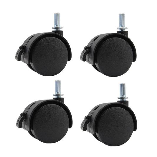 Swivel Caster Wheels 4 Pack 1.5 Inch Locking Casters with 6.25mm Diameter Straight-line Stem