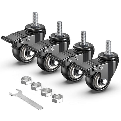 Stem Caster Wheels 2 inch Total Locking Casters Set of 4
