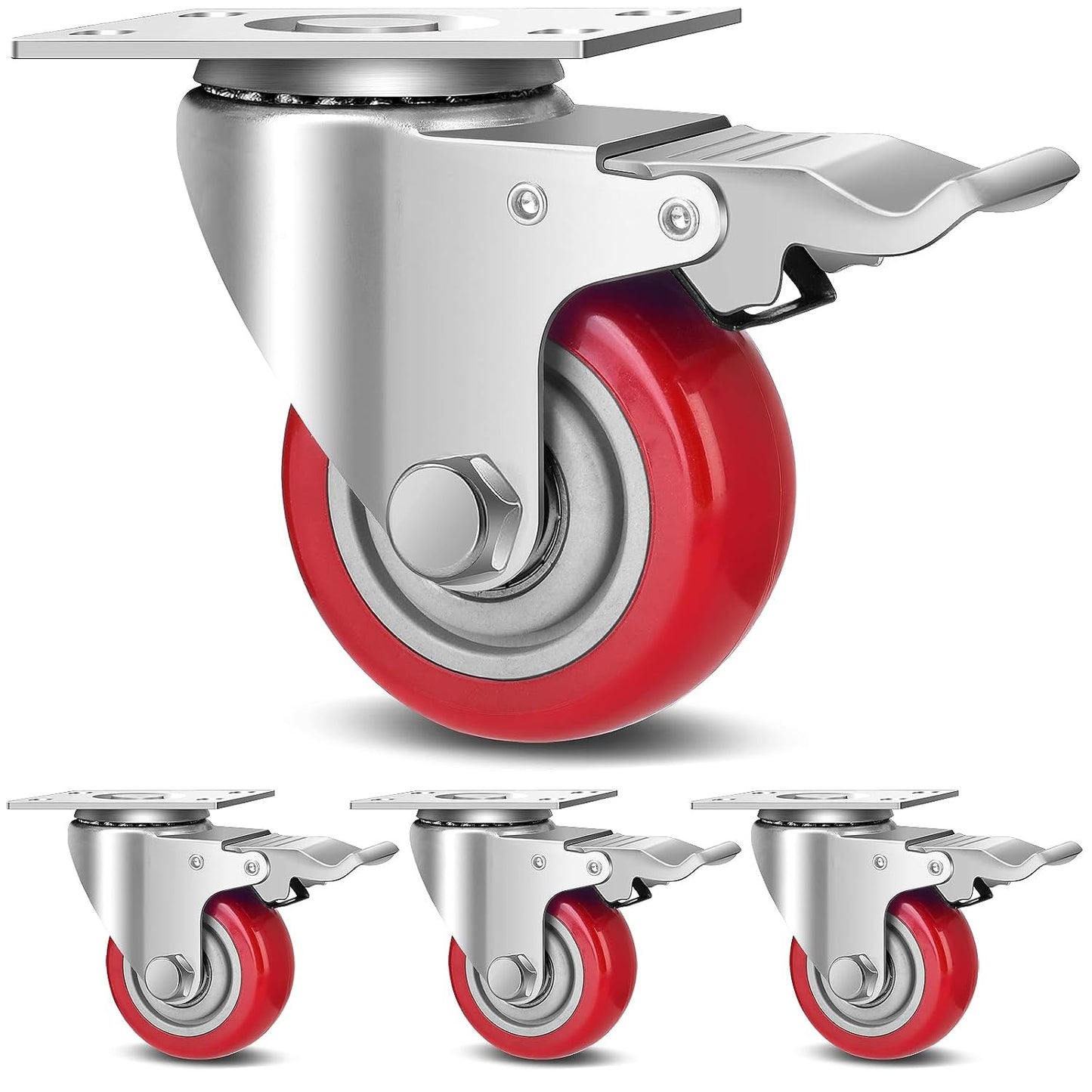 3 Inch Industrial Heavy Duty Swivel Caster Wheels with Brake
