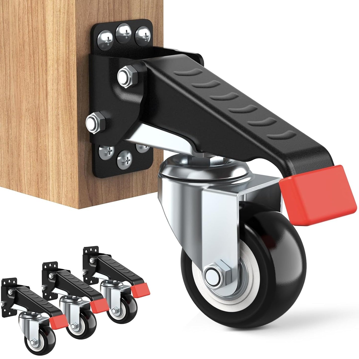 Workbench Casters kit 660 Lbs - Retractable Casters Heavy Duty Bench Caster Wheels Designed