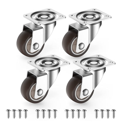 1 inch Small Caster Wheels for Furniture Low Profile Casters Set of 4