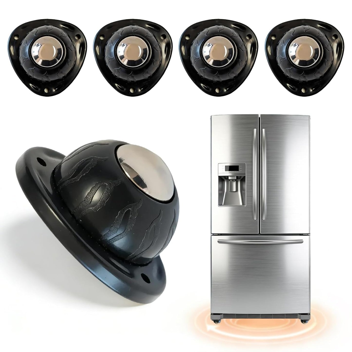 Heavy Duty Self Adhesive Furniture Casters 4 Pack Stick-On Swivel Wheels