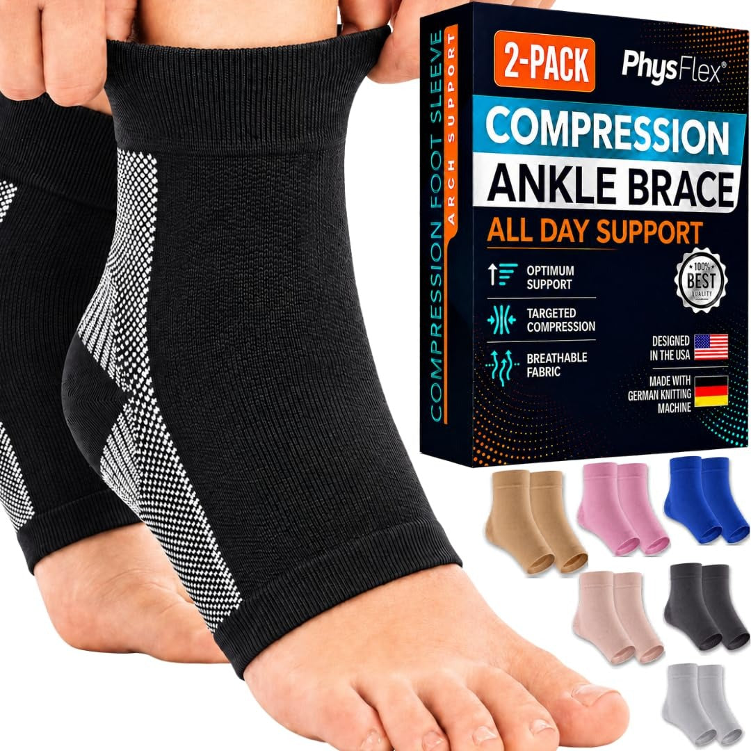 Ankle Brace Socks - Ankle Compression Sleeve - Foot Brace for Women & Men - Tendonitis & Arthritis Ankle Support Sports Running
