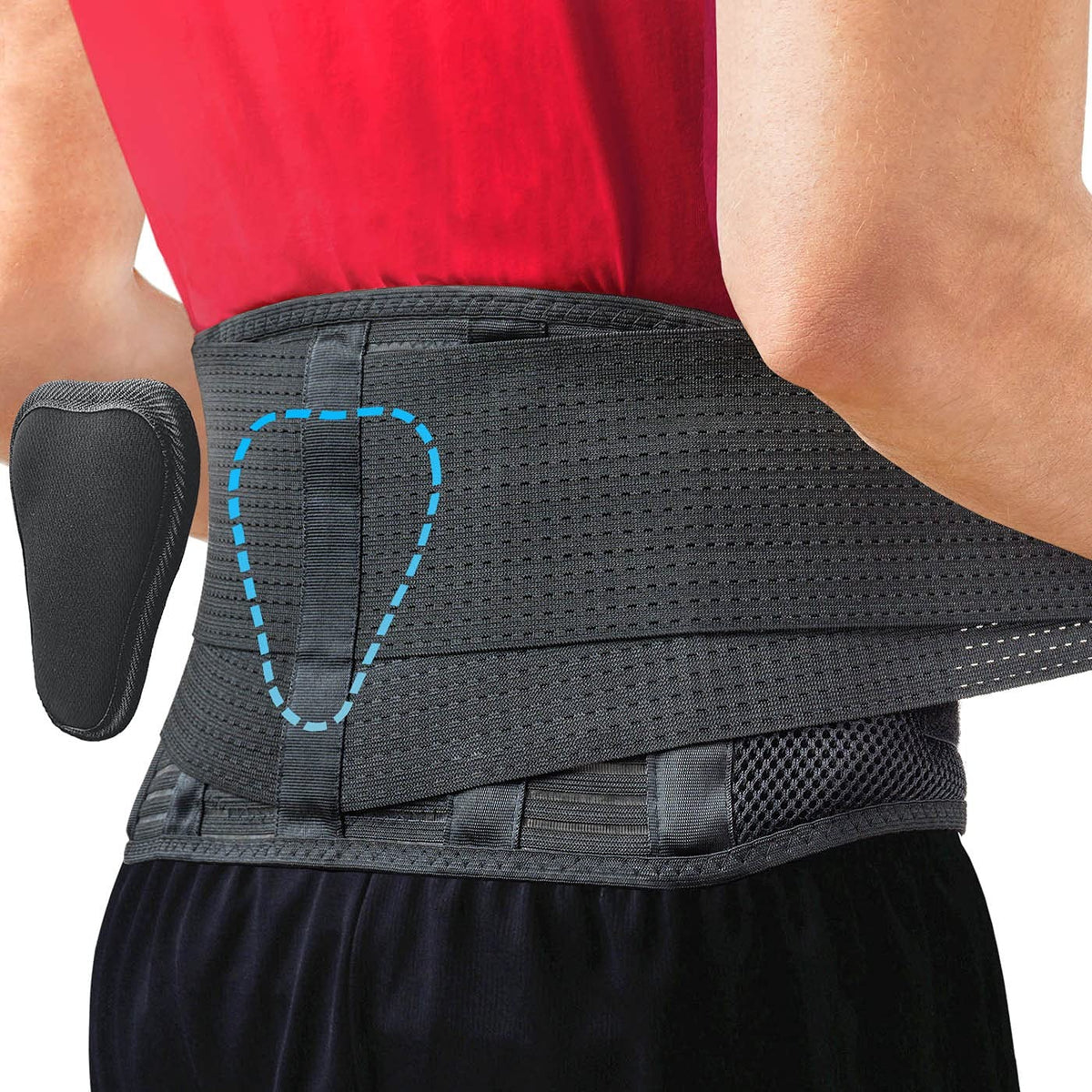 Back Brace for Lower Back Pain - Immediate Relief from Sciatica, Herniated Disc, Scoliosis - Breathable + Lumbar Support Pad