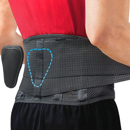Back Brace for Lower Back Pain - Immediate Relief from Sciatica, Herniated Disc, Scoliosis - Breathable + Lumbar Support Pad