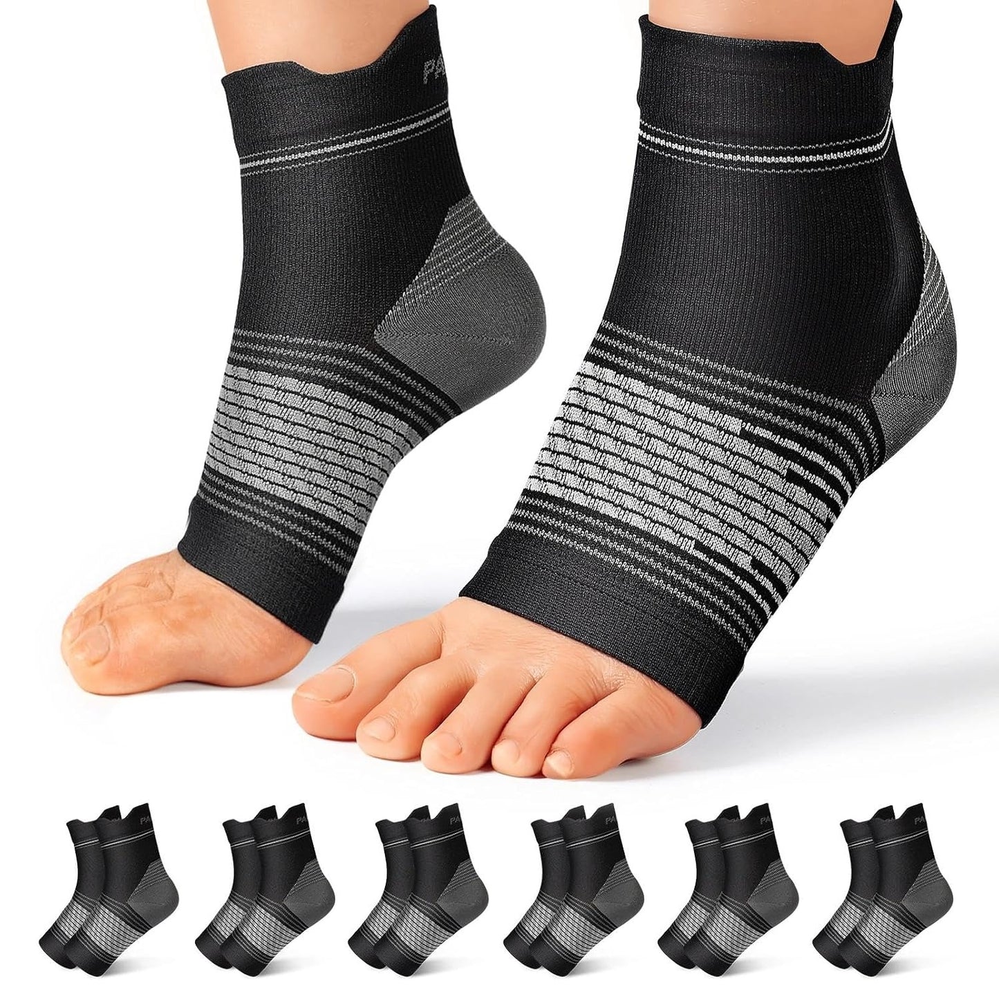 Plantar Fasciitis Socks for Men & Women, Ankle Brace Compression Socks with Arch Support for Achilles Tendonitis, Heel Pain, Swelling & Arthritis Relief, Black