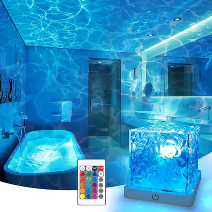 Ocean Wave Shower Light – 16-Color Rechargeable Projector Lamp with Remote