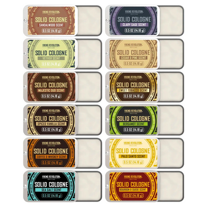 Solid Cologne for Men – Travel Size Tins | Alcohol-Free Balm | Multiple Scents