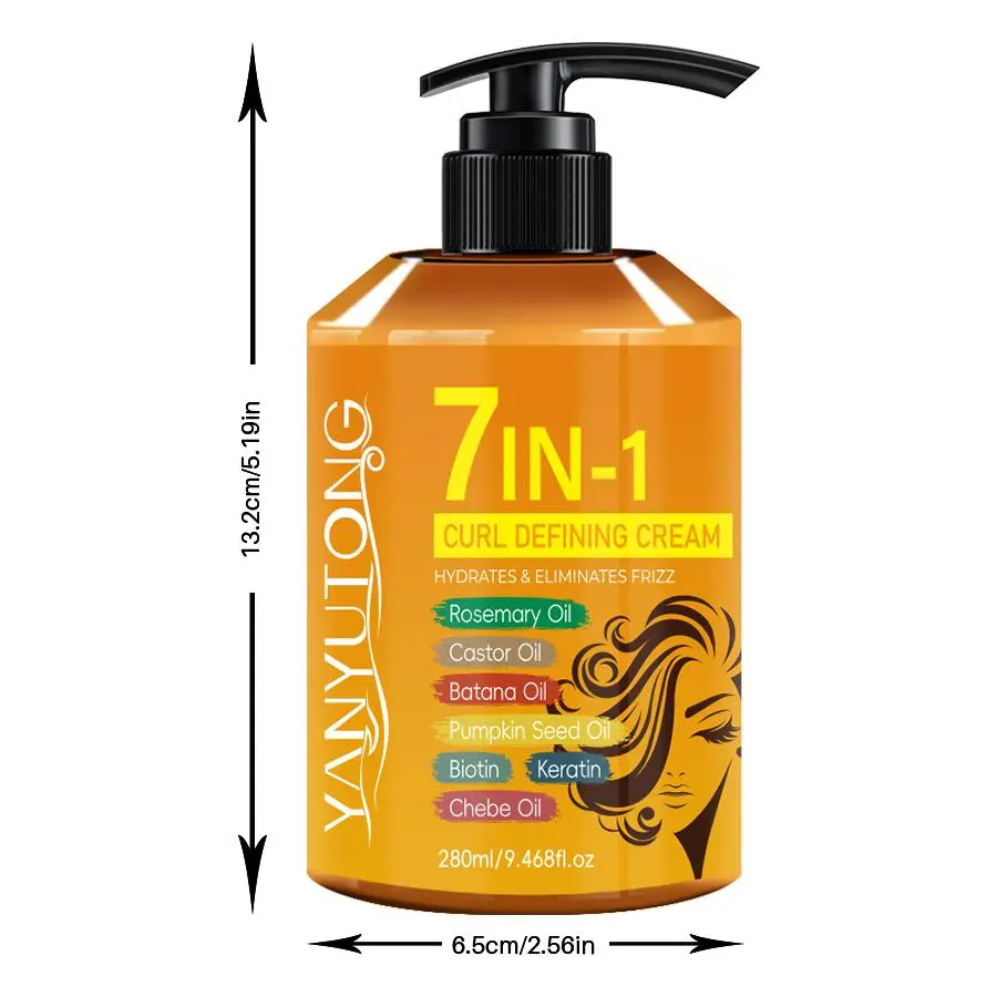 7-in-1 Hair Curling Cream with Argan Oil, Castor Oil & Rosemary