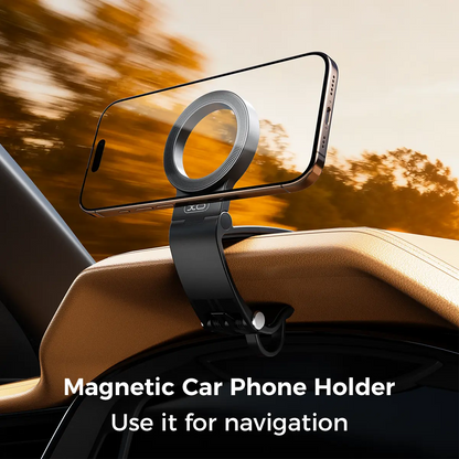 Magnetic Car Phone Mount – 360° Hands-Free Holder | MagSafe Compatible iPhone 17/16/15/14/13/12