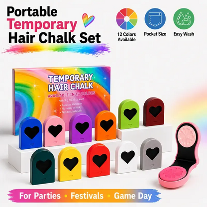 Temporary Hair Chalk & Glitter Set | Washable Color