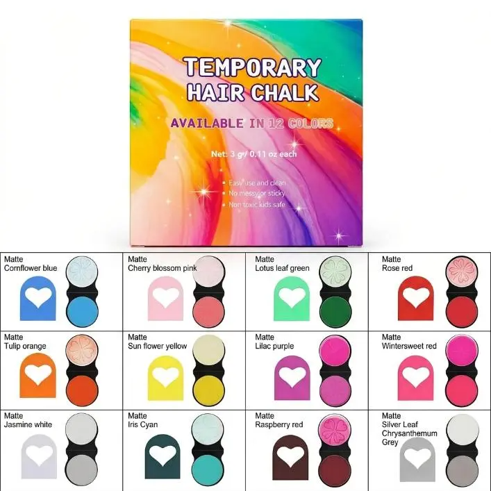 Temporary Hair Chalk & Glitter Set | Washable Color