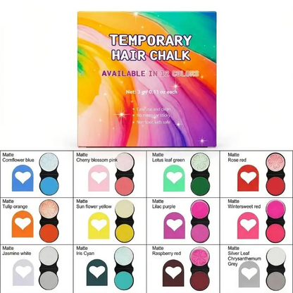 Temporary Hair Chalk & Glitter Set | Washable Color
