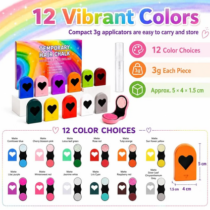 Temporary Hair Chalk & Glitter Set | Washable Color
