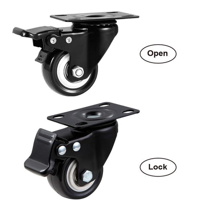 2" Caster Wheels Set of 4, Heavy Duty Casters with Brake