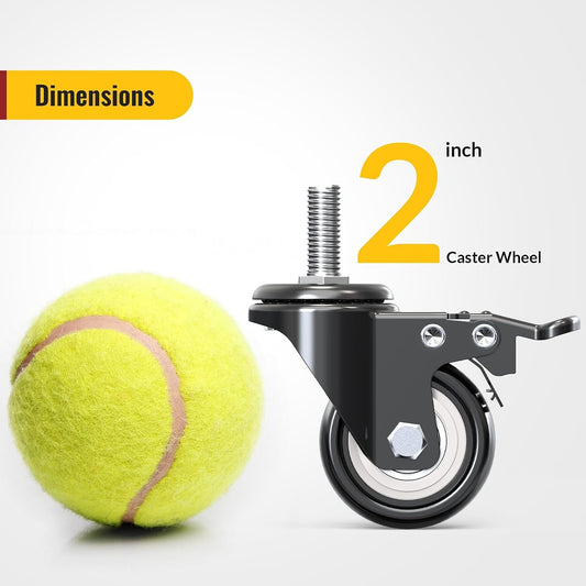 Stem Caster Wheels 2 inch Total Locking Casters Set of 4