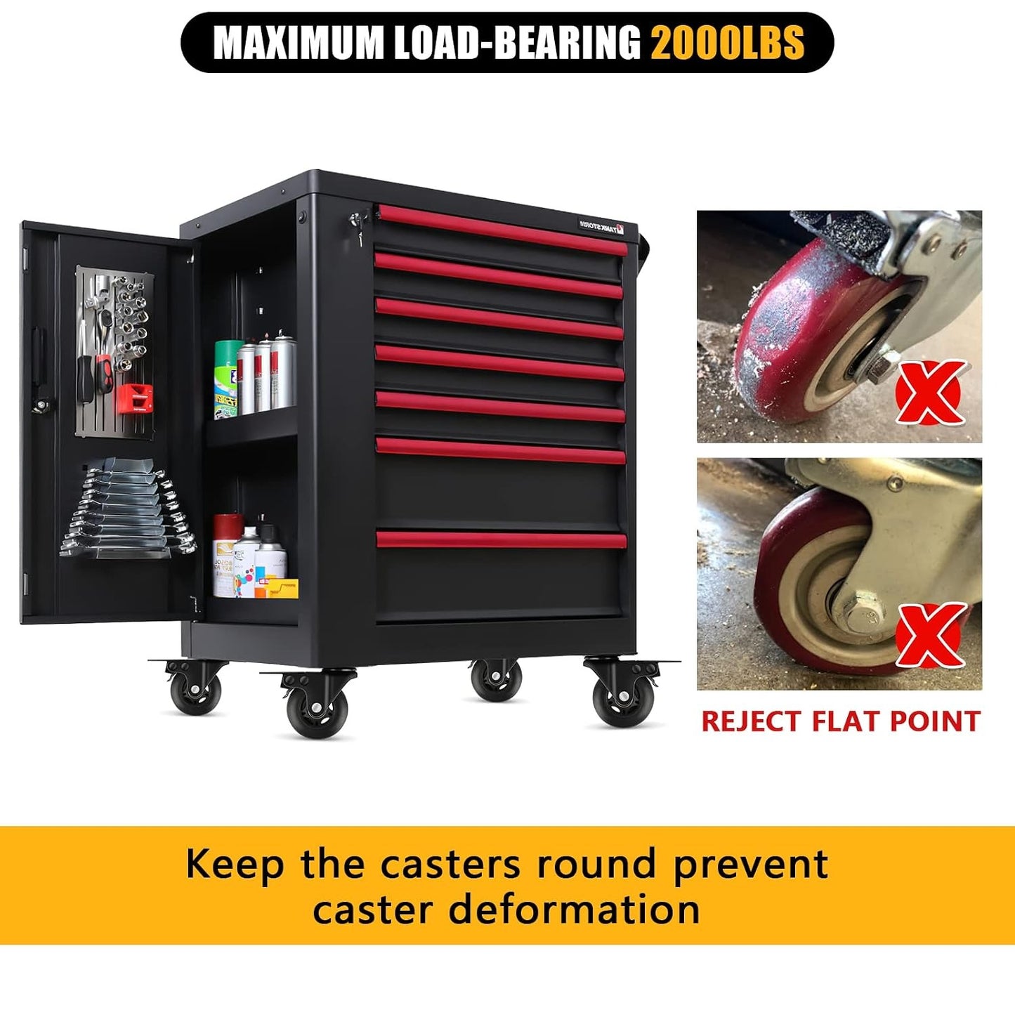 3" Casters Set of 4 ，4 Heavy Duty Quiet Casters, Max Load 2000LBS. Suitable to do Soft Wheels for cart