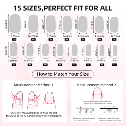 CurvLife 32-Piece Autumn Press-On Nails, Short Reusable Set