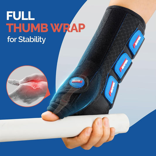 Carpal Tunnel Wrist Brace Night Support, Thumb Spica Splint Right Hand for De Quervains Tenosynovitis