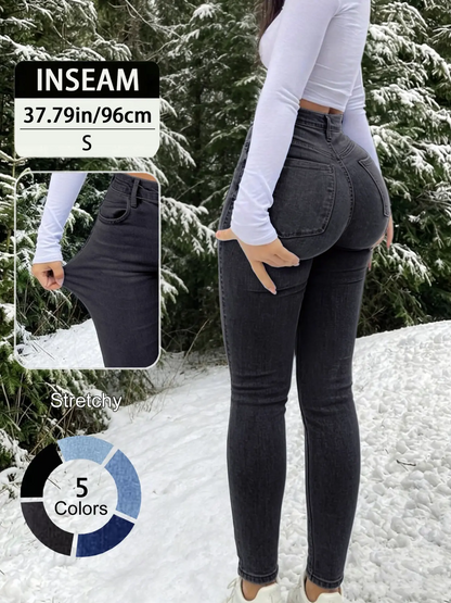 Women's High-Waisted Slim-Fit Jeans | Button Fly