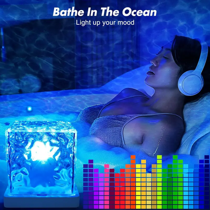 Ocean Wave Shower Light – 16-Color Rechargeable Projector Lamp with Remote