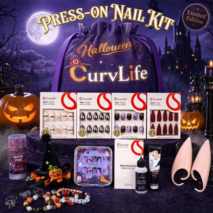 CurvLife 30-Piece Short Squoval Press-On Nails