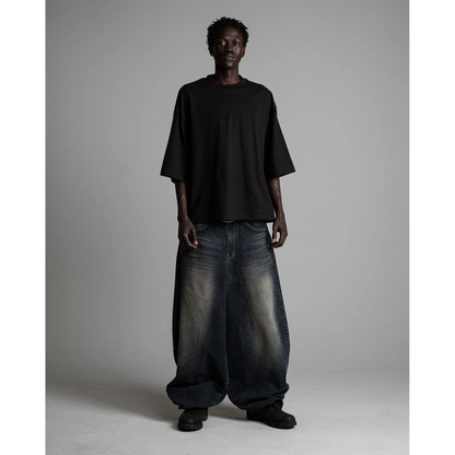 7.5oz Heavyweight Oversized Cropped T-Shirt | Streetwear Cotton Tee