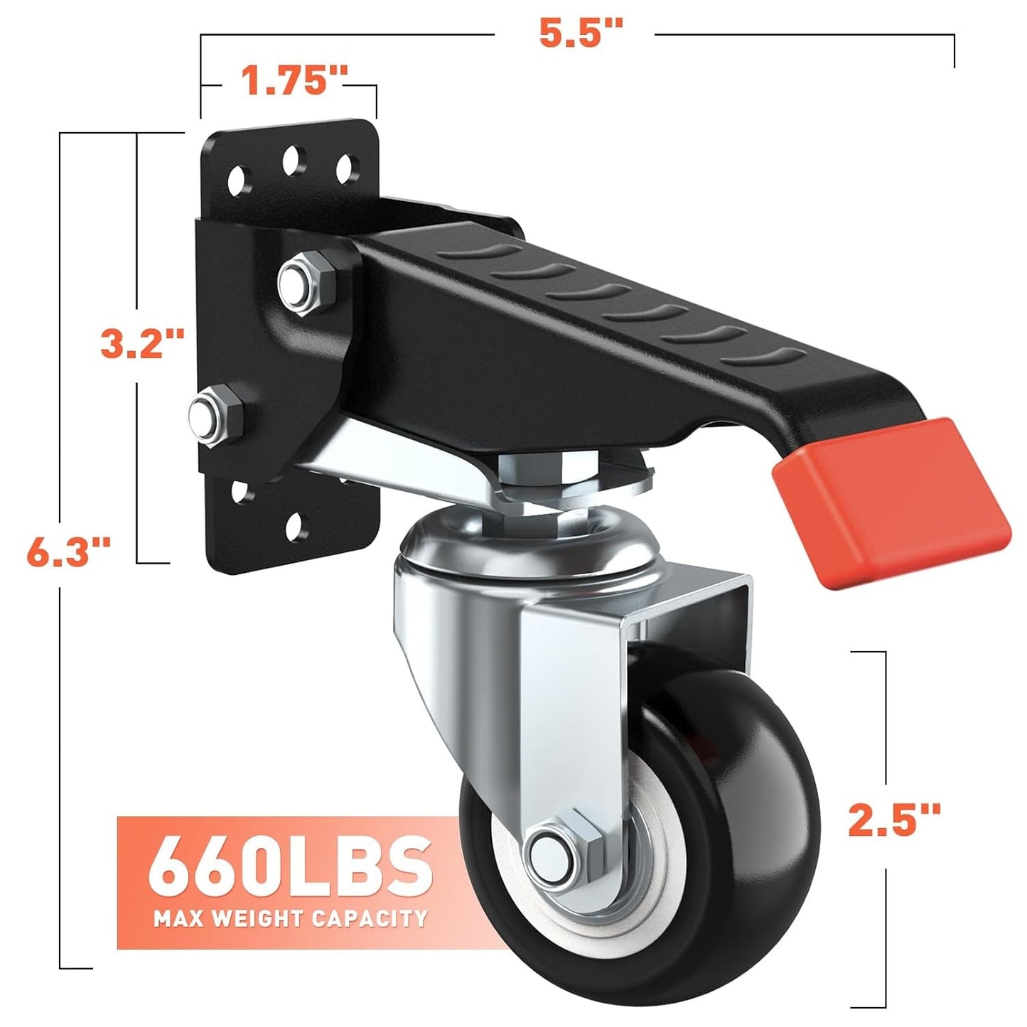 Workbench Casters kit 660 Lbs - Retractable Casters Heavy Duty Bench Caster Wheels Designed