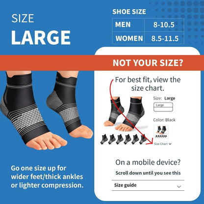 Plantar Fasciitis Socks for Men & Women, Ankle Brace Compression Socks with Arch Support for Achilles Tendonitis, Heel Pain, Swelling & Arthritis Relief, Black