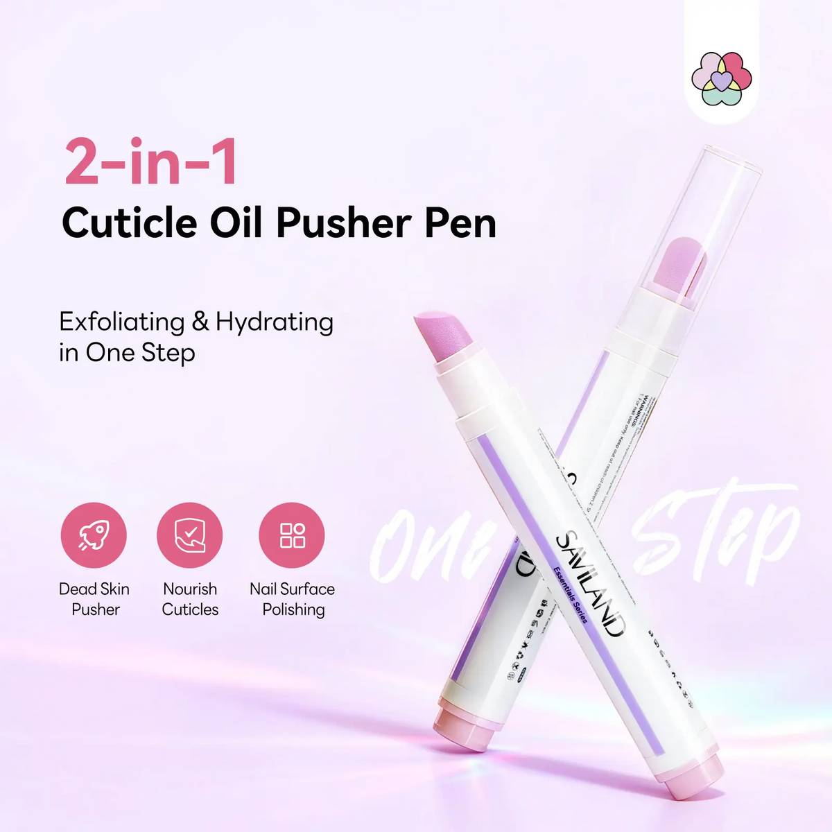 SAVILAND Cuticle Remover Pen 2-Pack | Ceramic Tip