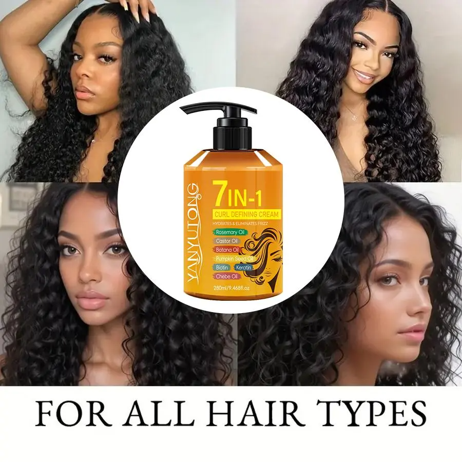 7-in-1 Hair Curling Cream with Argan Oil, Castor Oil & Rosemary