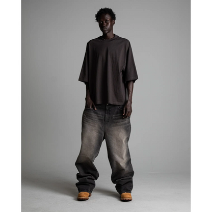 7.5oz Heavyweight Oversized Cropped T-Shirt | Streetwear Cotton Tee