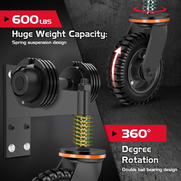 6 Inch Heavy Duty Fence Gate Wheel 500lb Capacity for Metal Tube Gates