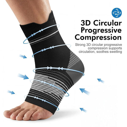 Plantar Fasciitis Socks for Men & Women, Ankle Brace Compression Socks with Arch Support for Achilles Tendonitis, Heel Pain, Swelling & Arthritis Relief, Black