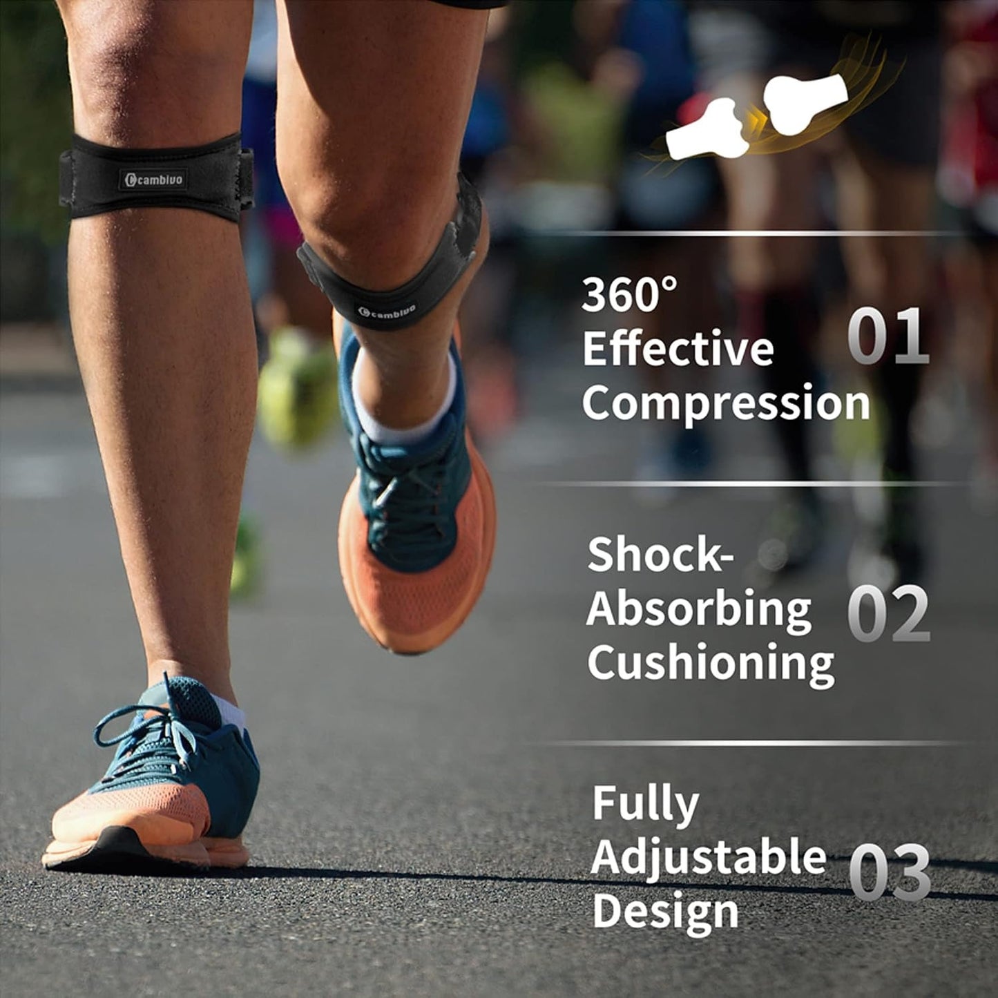 2 Pack Patella Tendon Knee Straps, Knee Brace for Women & Men with Extra Straps, Patella Bands for Pain Relief, Osgood Schlatter, Jumper’s Knee, Tendonitis, Running, Basketball, Volleyball
