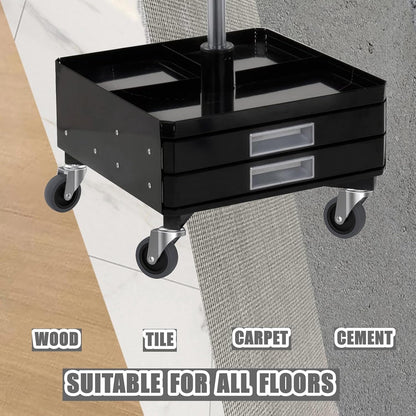 3-Inch Swivel Stem Caster for Rubbermaid Mop Bucket Utility Cart, 7/16-Inch Stem Diameter Rubber Wheel Set of 4