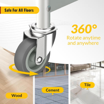 Caster Wheels 3 inch with No Brake Stem CastersThreaded Swivel Casters Set of 4 Heavy Duty Castors Grey