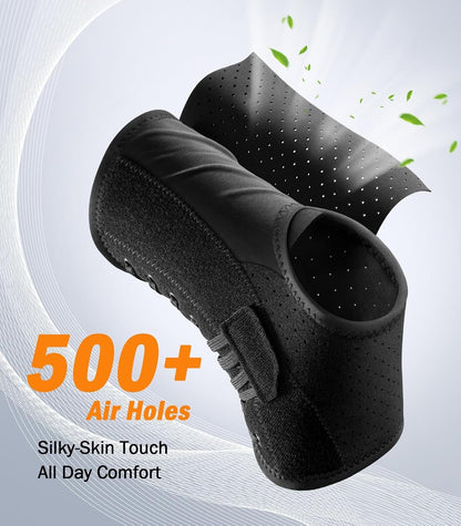 Slim-Fit Ankle Brace for Sprained Ankle, Quick Lace Up Ankle Support for Women Men with 2 Auto-Shaped Pads, Air Fabric Cool Ankle Stabilizer for Injury Recover, Running,Sports