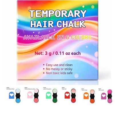 Temporary Hair Chalk & Glitter Set | Washable Color