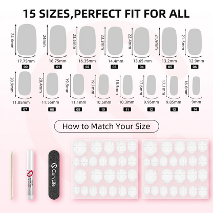 CurvLife 30-Piece Short Squoval Press-On Nails