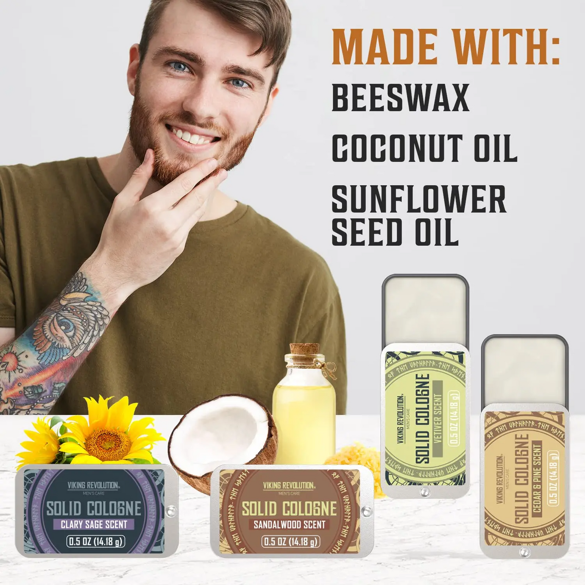 Solid Cologne for Men – Travel Size Tins | Alcohol-Free Balm | Multiple Scents